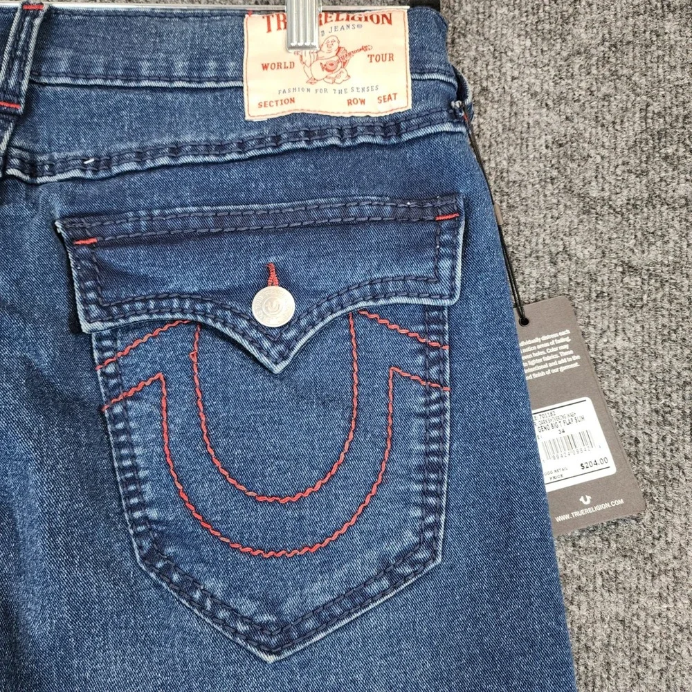 True Religion Geno Big T Flap Slim Men's Y2K Streetwear Jeans 34x30 NWT